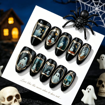 Spooky Halloween-Themen Press-On Nagelkunst Set