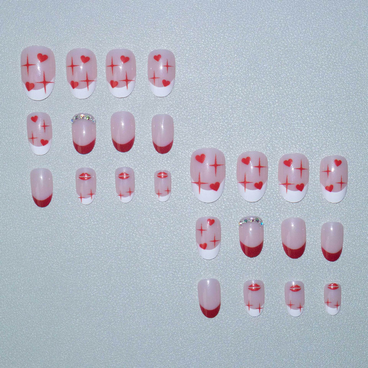 Romantisches Herz-Themen Nagelkunst Set