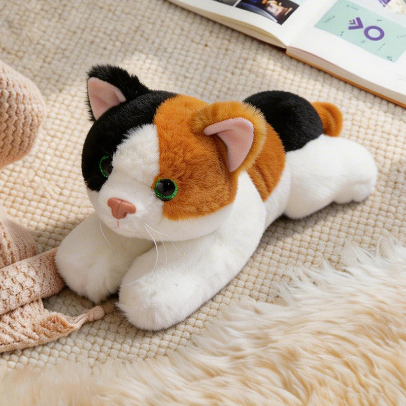 Lebensechter dehnbarer Katzenplüsch Boden Kuschelkissen Brehn