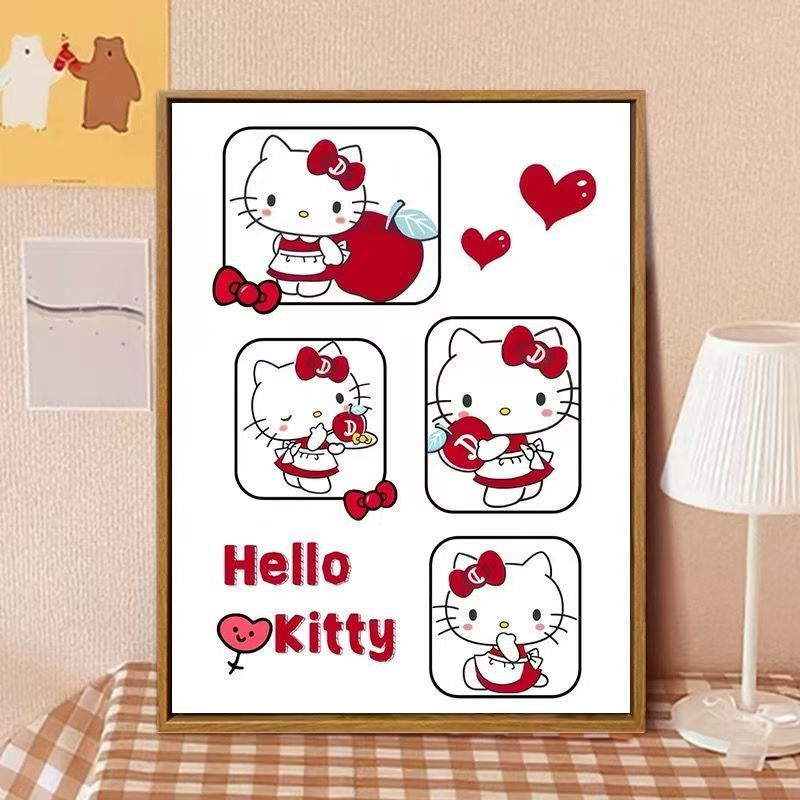Hello Kitty-inspirierte Cartoon-Wandkunst Druck Brehn