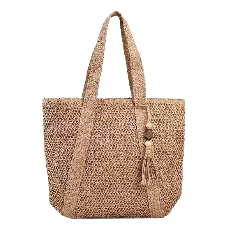 Handtasche Aus Natürlichem Geflecht mit Dekorativem Quastendetail Brehn