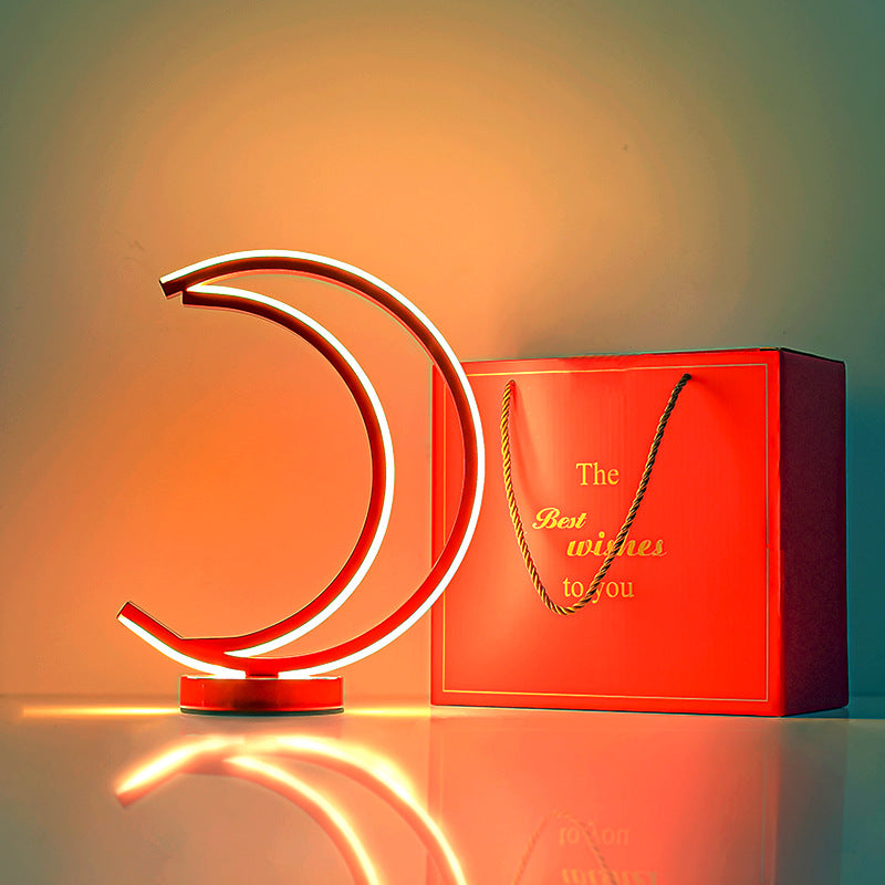 Dekorative LED Tischlampe in Mondform