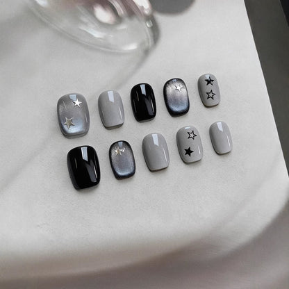 Dekoratives Press-On-Nagelkunst-Set mit Sternmotiv