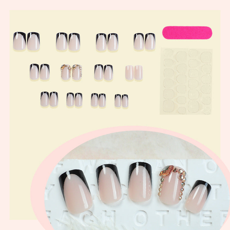 Premium Ombre Press-On Nail Set mit dekorativen Akzenten Brehn