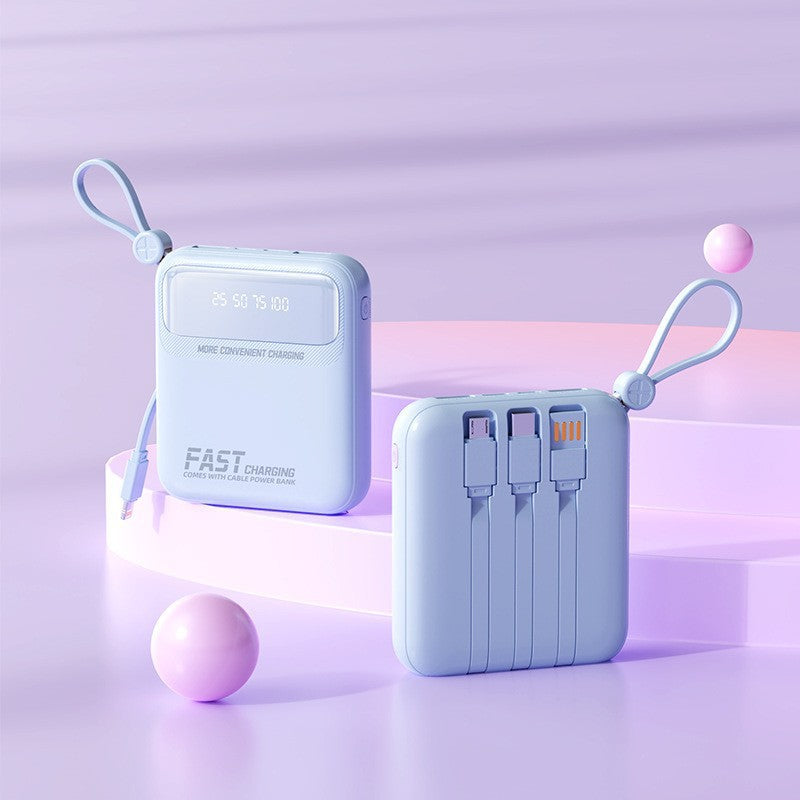 Tragbare Powerbank mit Integrierten Kabeln und Multifunktionalem Ladeanschluss Brehn