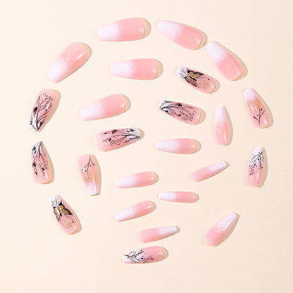 Elegante Florale Schmetterling Nagelverlängerungen Brehn
