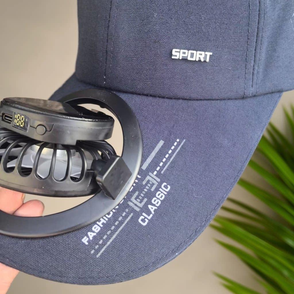 Tragbarer solarbetriebener USB-C Ventilator mit digitaler Batterieanzeige Brehn
