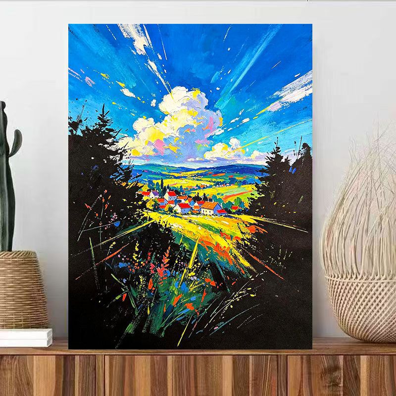 Landschaft inspirierte abstrakte Wandkunst Brehn
