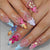Künstlerisches Floral-Themen Fingernagel-Set Brehn