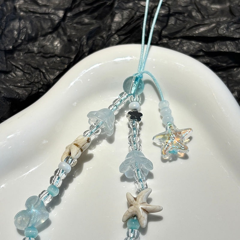 Delfin und Seestern Perlen Charm Halskette Brehn