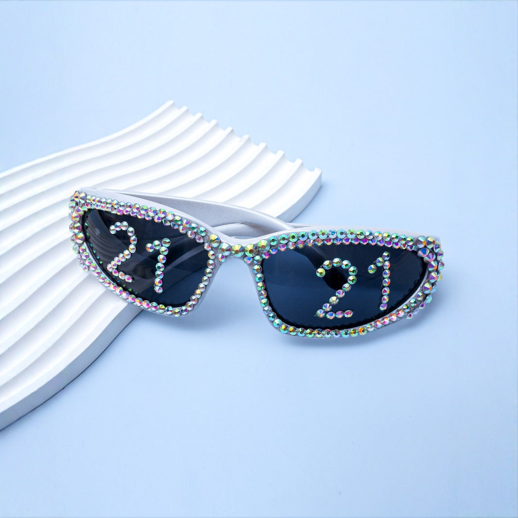 Statement Swarovski-Kristall verzierte Sonnenbrille Brehn