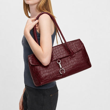 Elegante Krokodilmuster-Handtasche