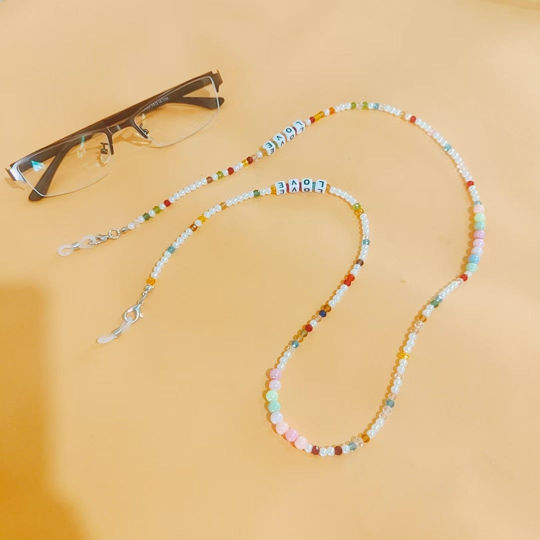 Brillenhalterkette mit Bunten Perlen Brehn