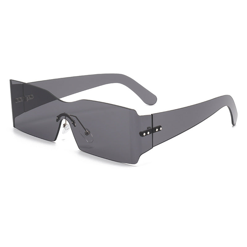 Damen futuristische Mode-Sonnenbrille mit transparentem Gestell Brehn