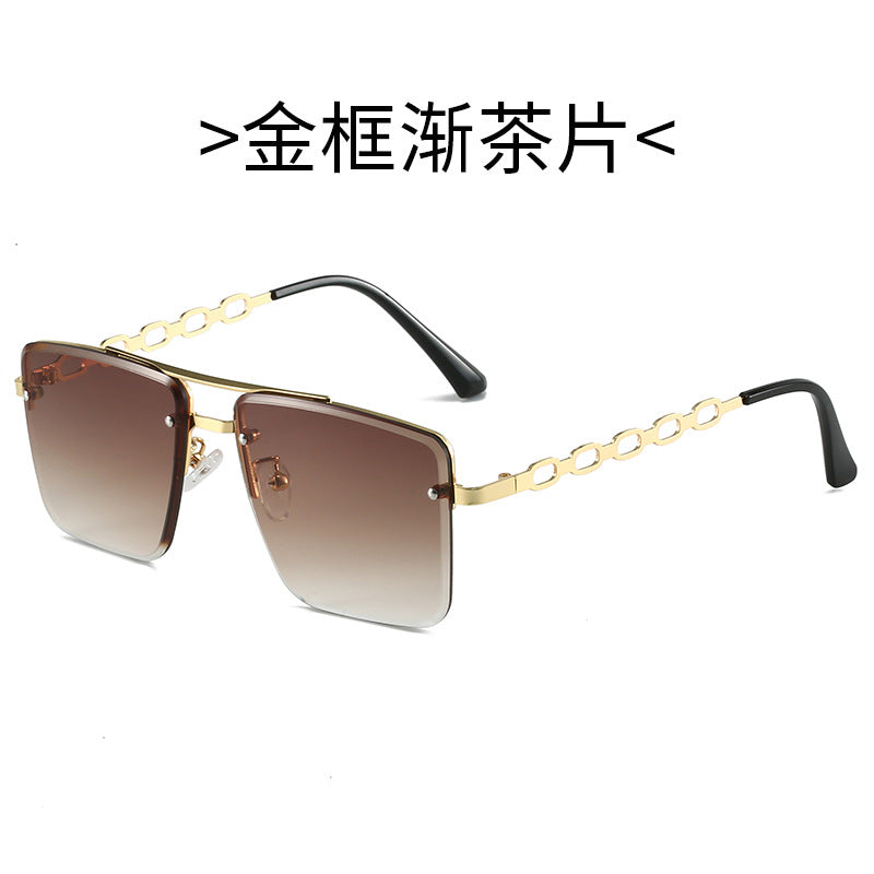 Damen Quadratische Sonnenbrille mit eleganter Kettenstruktur Brehn
