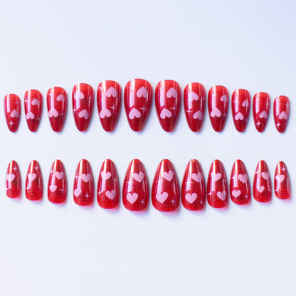 Romantisches Herz-Muster-Nagelkunst-Set