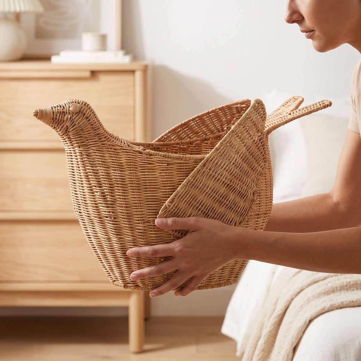 Verspielter Korb im Vogel-Design Brehn
