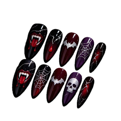 Halloween Kunstnagelset mit gruseligen Halloween-Motiven Brehn