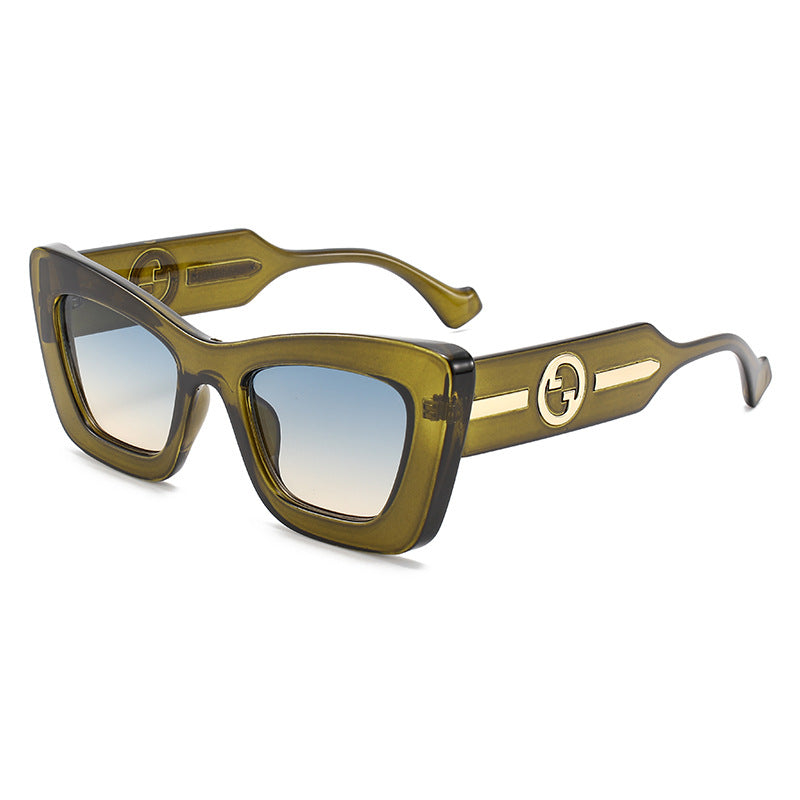 Damen Designer-Sonnenbrille mit markantem geometrischen Rahmen und hochwertiger Verarbeitung Brehn