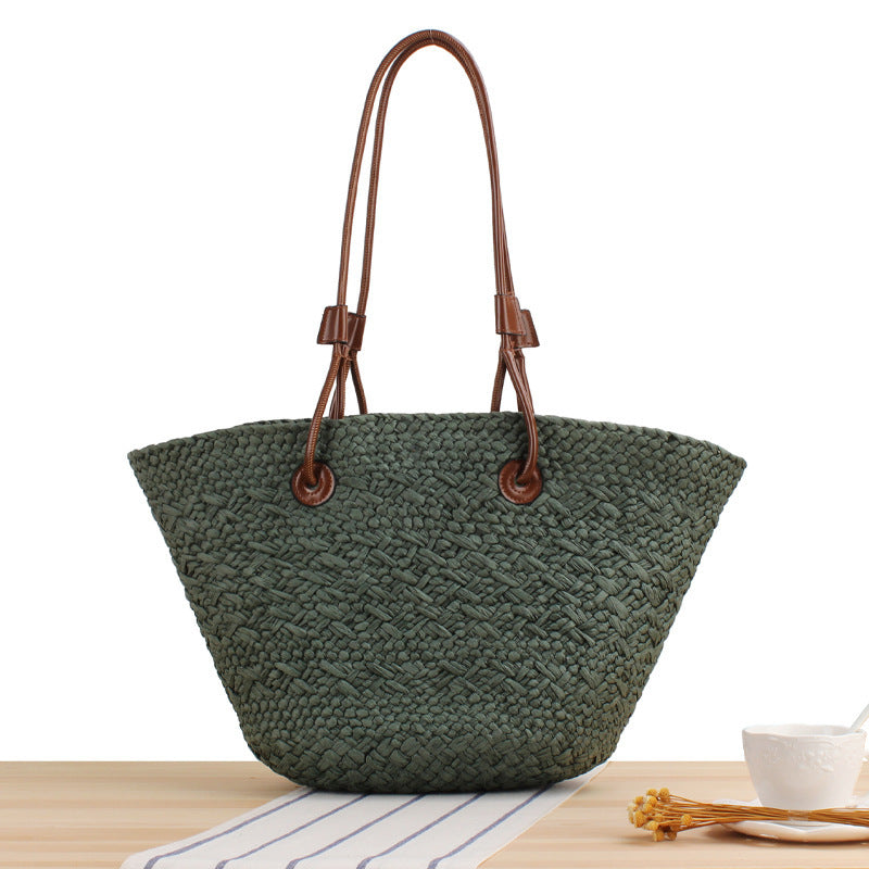 Strandtasche mit Eleganten Lederriemen Brehn