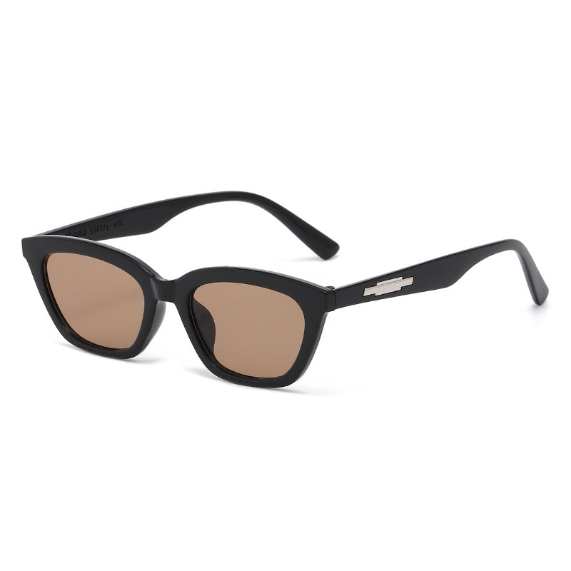 Damen modische Cat-Eye Sonnenbrille mit transparentem Rahmen und verspiegelten Gläsern Brehn