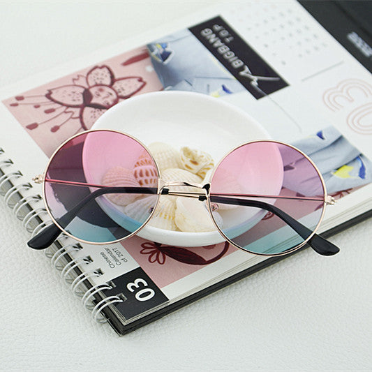 Damen runde Sonnenbrille mit stylischem Metallic-Rahmen Brehn