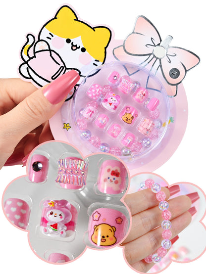 Niedliches Cartoon-Themen Press-On Nagelset Brehn