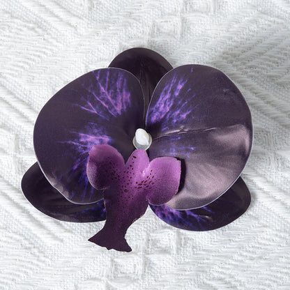 Elegante Stoff Orchideen Haarklammer