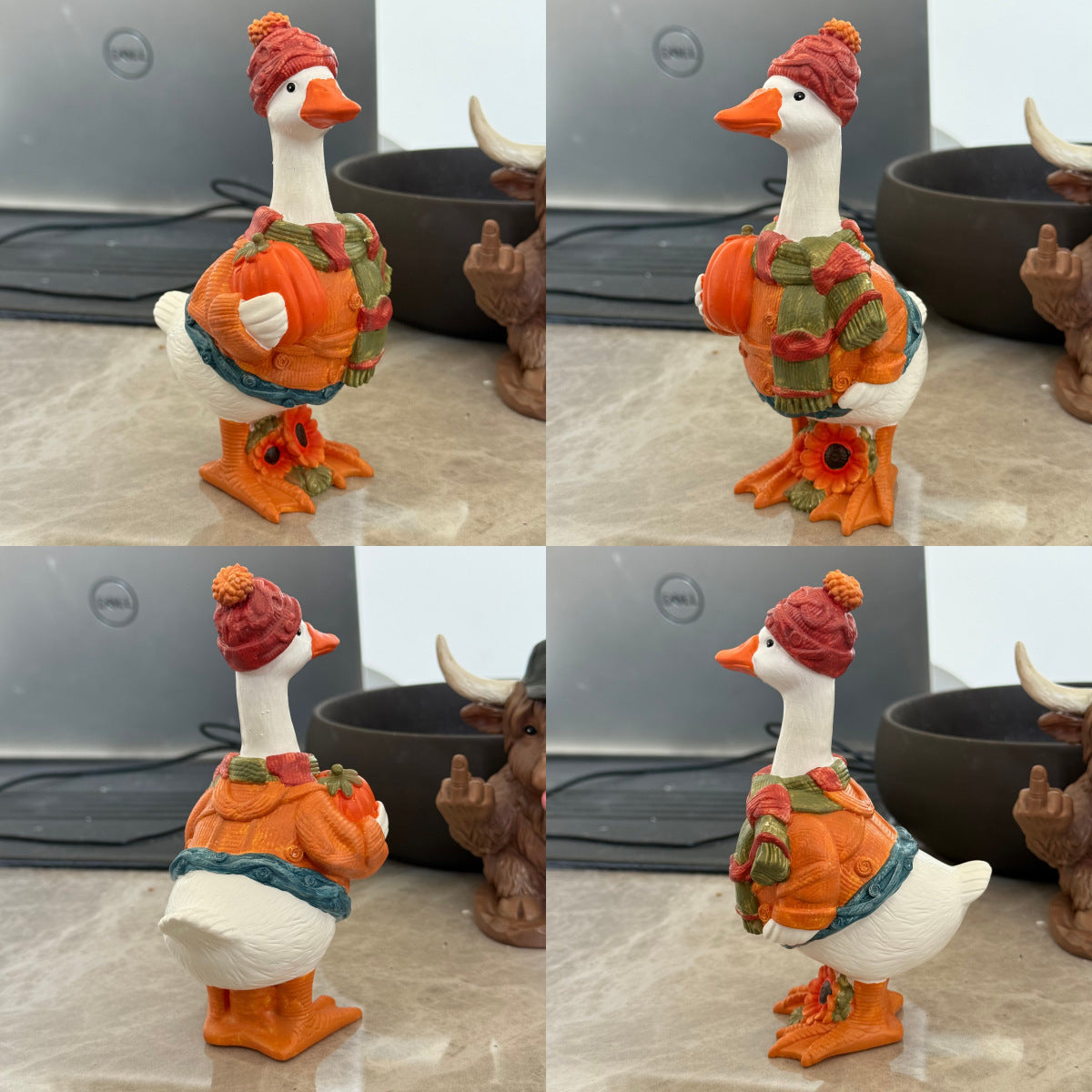 Dekorative Figur einer Sonnenblumen-Gans Brehn