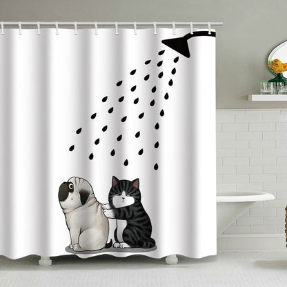 Künstlerische Hund Illustration Duschvorhang Brehn