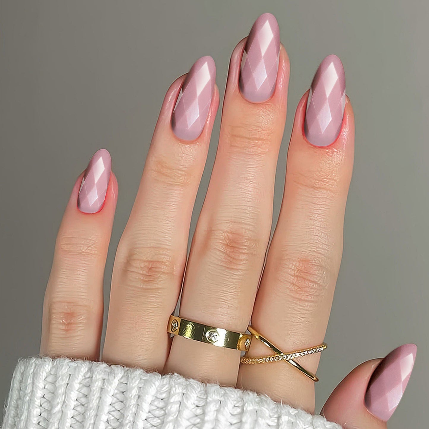Diamantförmige Glänzende Nail Extensions Brehn