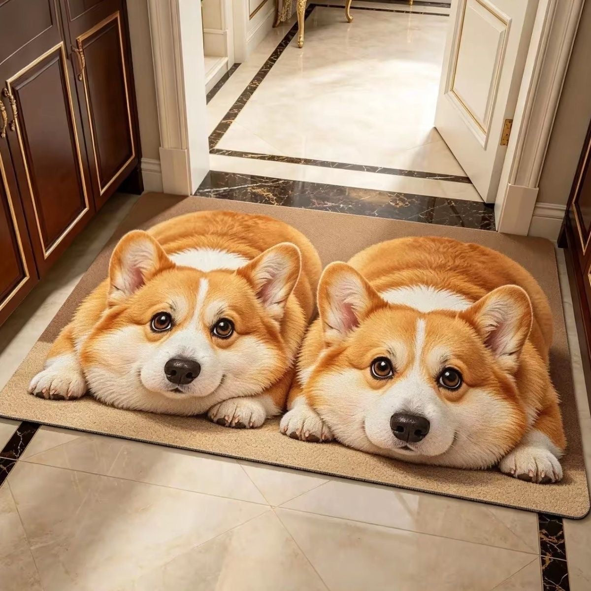 Corgi-Themen-Plüsch-Teppich Brehn
