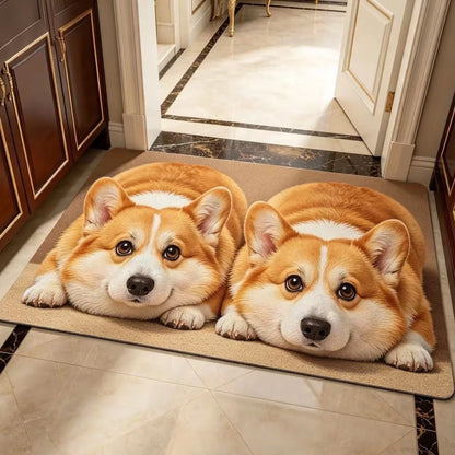 Corgi-Themen-Plüsch-Teppich Brehn