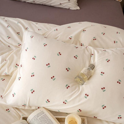 Gestepptes Bettset mit floraler Vintage-Optik und atmungsaktivem Baumwollbezug