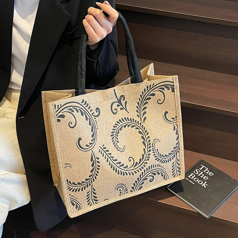 Elegantly gestaltete Leinen-Einkaufstasche