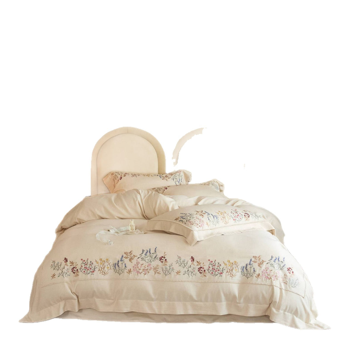 Besticktes Floral Baumwolle Bettbezug Set