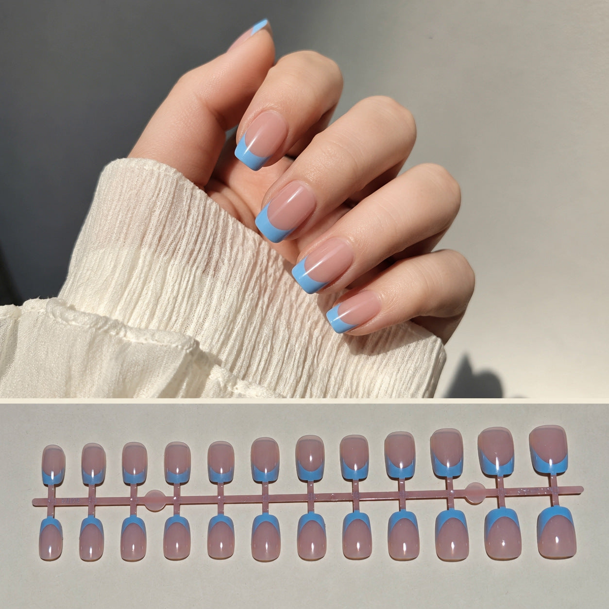 Chic Französisches Tip Press-On Nagelkunstset Brehn