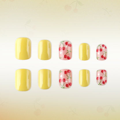 Künstlerische kirschmotivierte Gel-Nagelkunst Brehn