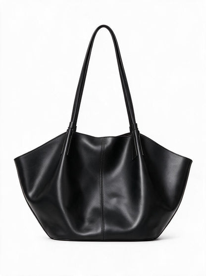 Lässiger skulpturaler Offene-Top Schultertasche mit Mittelnaht