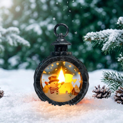 Weihnachtslaterne mit LED-Flamme und festlichem Design