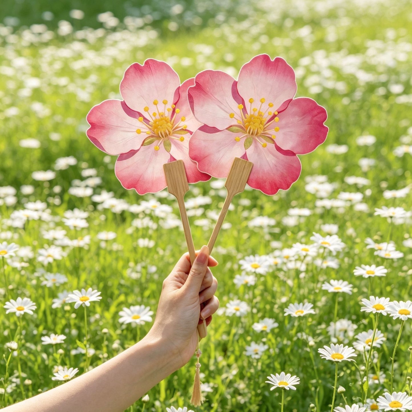 Handgefächer mit Floralen Motiven Brehn