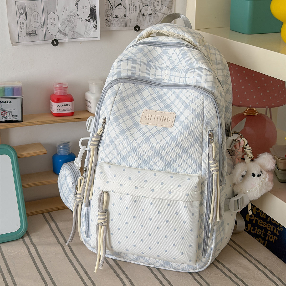 Stylische Karomuster-Rucksack Brehn