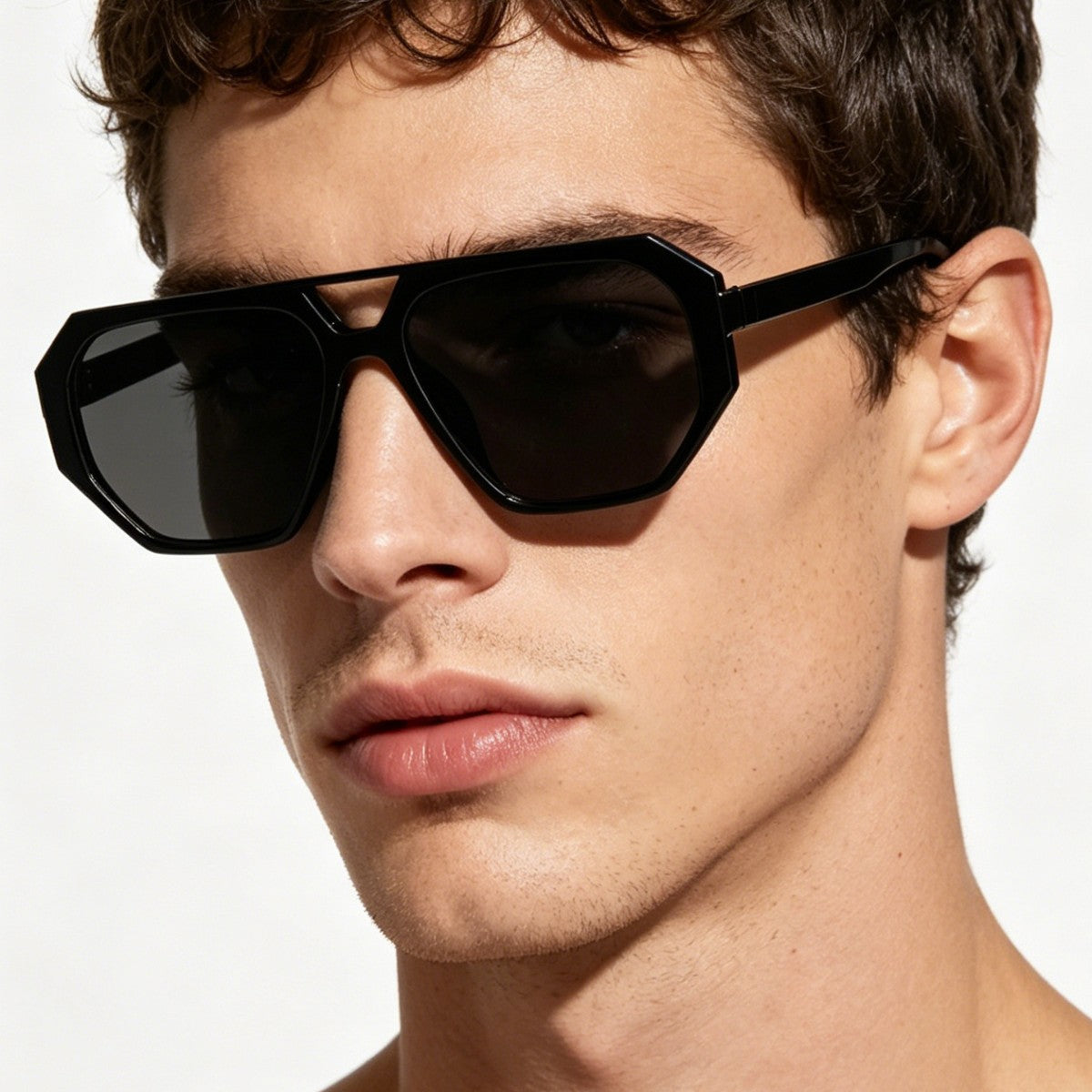 Damen moderne Sonnenbrille im auffälligen Oktagon-Design Brehn