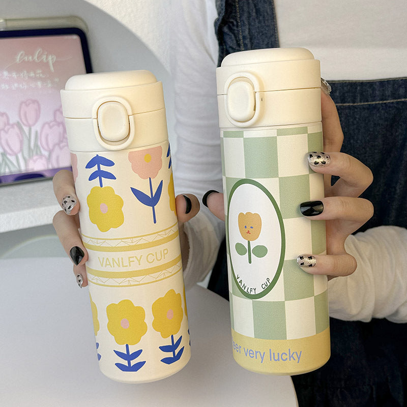 Damen Isolierte Trinkflasche mit elegantem Blumendesign Brehn