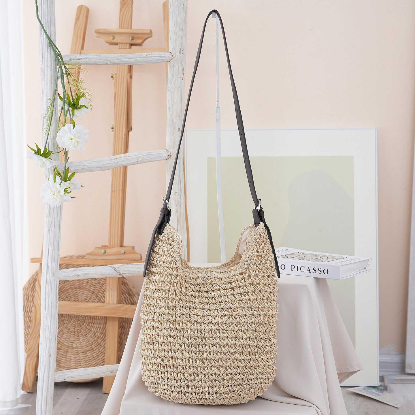 Handgefertigte Strohtasche Brehn