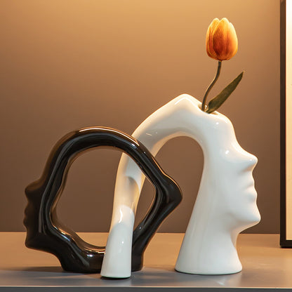 Künstlerische gesichtsförmige Blumenvase für Wohnkultur
