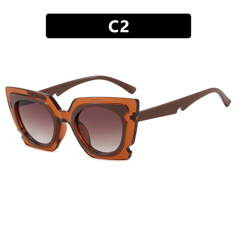 Damen oversized Sonnenbrille mit extravagantem Rahmen und UV-Schutz Brehn