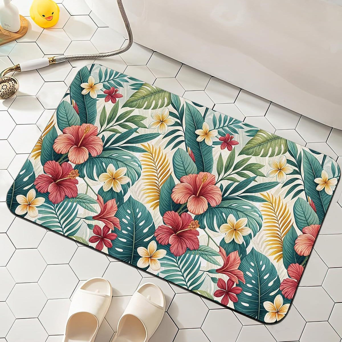 Blumenmuster Komfort Badmatte Brehn