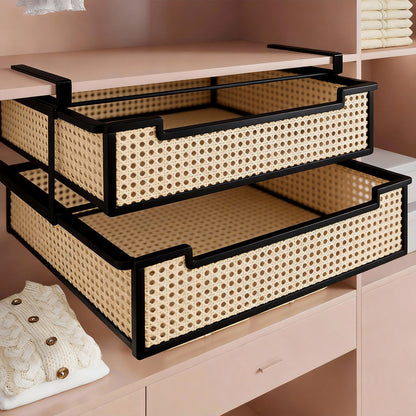 Unterregal-Ausziehbarer Netzdrawer-Organizer mit Schienenklemmbefestigung