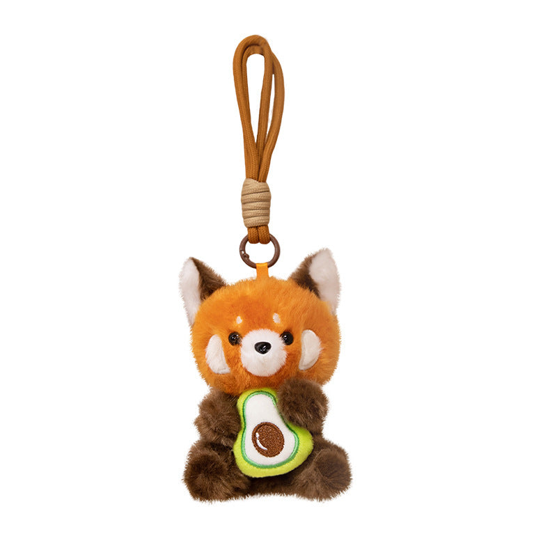 Plüsch Calico Katze Erdbeer Mini Taschenanhänger Schlüsselanhänger mit weichem Seilschlaufe & Metallclip Brehn